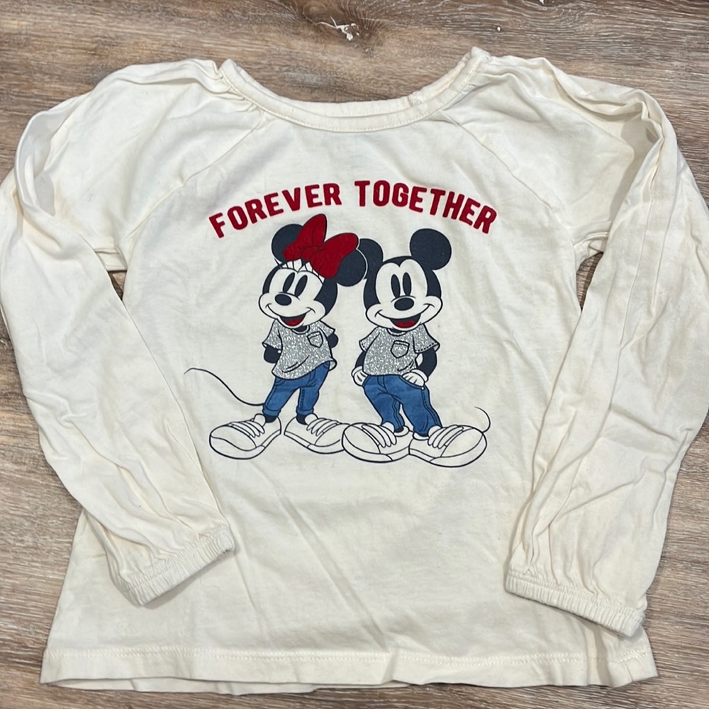 Gaps Girls Mickey & Minnie LS tee, Size 5T